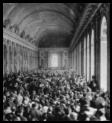 Allied delegates in the Hall of Mirrors at Versailles witness the German delegation's acceptance of the terms of the Treaty Of Versailles, the treaty formally ending World War I. Versailles, France, June 28, 1919.